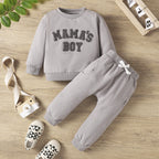 Autumn And Winter Children's Letter Printing Boys And Girls Long Sleeve Sweater Pants Two-piece Set