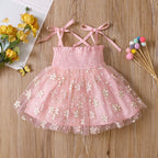 Children's 4-color Suspender Mesh Skirt