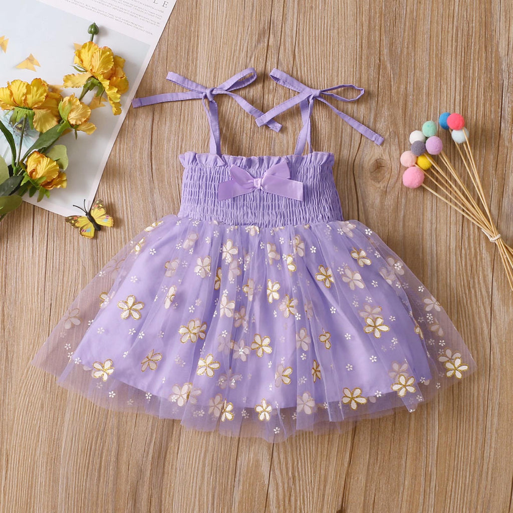 Children's 4-color Suspender Mesh Skirt
