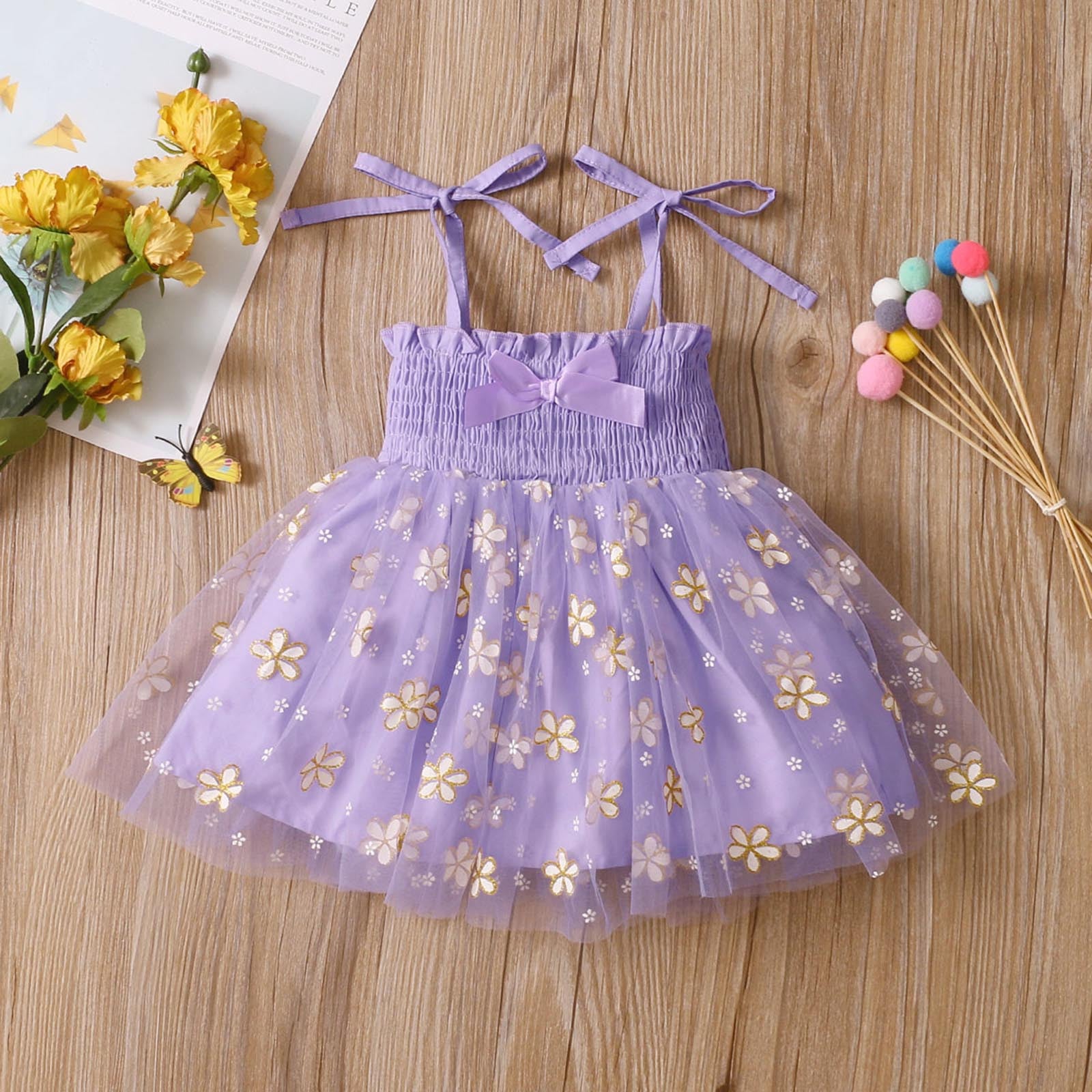 Children's 4-color Suspender Mesh Skirt