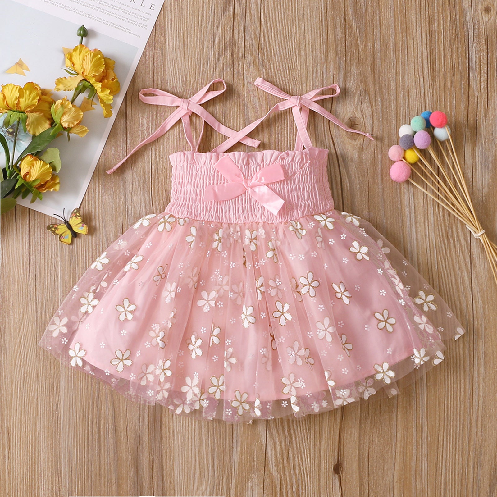 Children's 4-color Suspender Mesh Skirt