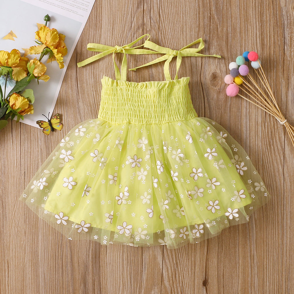 Children's 4-color Suspender Mesh Skirt