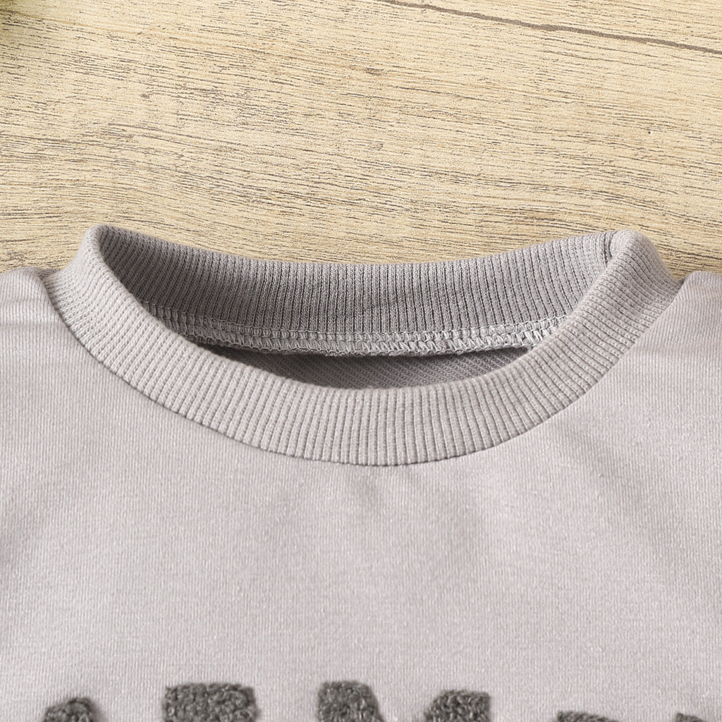 Autumn And Winter Children's Letter Printing Boys And Girls Long Sleeve Sweater Pants Two-piece Set