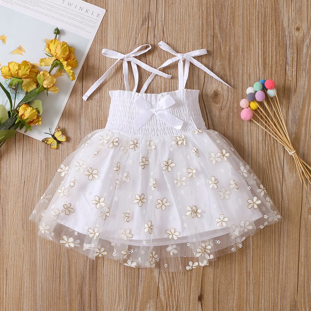 Children's 4-color Suspender Mesh Skirt